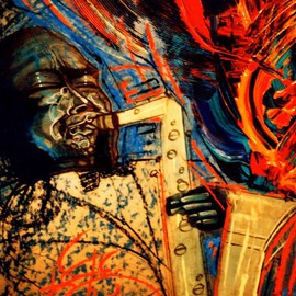 Barry Boobis: 'Bird Parker Be Bop Revolution', 2011 Acrylic Painting, Music. Artist Description:  A combination of realism and abstract in an explosion of jazz expression, inspired by the  jazz genius of Charlie Bird Parker                        ...