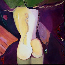 Becky Soria: 'Spark of my moment', 2003 Oil Painting, Abstract Figurative. Artist Description: Series women issues...