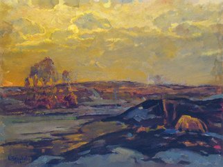 Artist: Sergey Belikov - Title: winter day - Medium: Oil Painting - Year: 1985