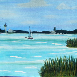 Isabella Mccartney: 'Just A Day Off', 2010 Acrylic Painting, Seascape. Artist Description:  Sailboats, Lighthouse   ...