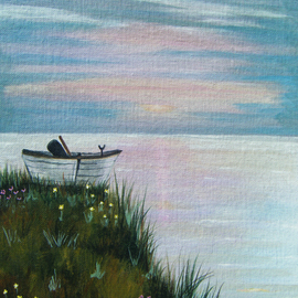Isabella Mccartney: 'Time To Go Home', 2010 Acrylic Painting, Seascape. Artist Description:   Sailboat, Sunset    ...