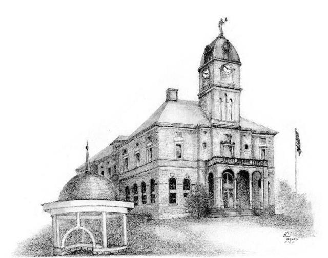 Artist Ron Berry. 'County Court House' Artwork Image, Created in 2004, Original Drawing Pencil. #art #artist