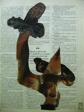 Julia Bezshtanko: 'communication', 2020 Collage, Abstract. paper, collage...