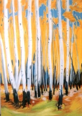 Kamal Bhandari: 'Jungle', 2006 Oil Painting, Abstract Landscape.  Dense Jungle of Euclyptus trees. ...