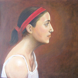 Kamal Bhandari: 'Tanisha Bhandari', 2009 Oil Painting, Portrait. Artist Description:   Tanisha Bhandari - my daughter - my first portrait from life.  ...