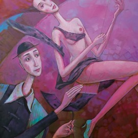 Beata Wrzesinska: 'summer', 2017 Oil Painting, Love. Artist Description: City woman man love romance...