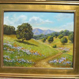 Lou Armentrout: 'Santa Barbara Hills', 2012 Oil Painting, Landscape. Artist Description:   Dramatic California Landscape, bright vivid color.   ...