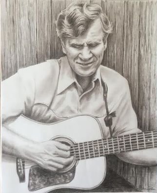 Bonie Bolen: 'Doc Watson', 2016 Pencil Drawing, Music.   Original drawing from a photographers view. Original not for sale but this photo shows prints I have that are available. Thank you.  ...