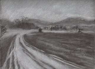 Bonie Bolen: 'New Years Day drive', 2004 Pastel, Landscape.      Colored pastel drawing on colored paper.      ...