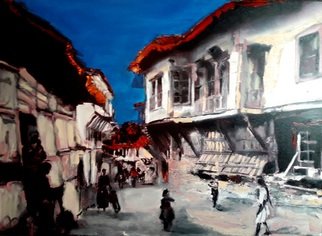 Bore Minov: 'macedonian old architecture', 2019 Oil Painting, Architecture. old macedonian architecture, tradition , harmony...