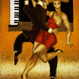 Steven Lamb: 'two dancers in front of piano', 2022 Mixed Media, Figurative. Artist Description: The Dance scenes have always inspired me. I often observe these scenes, and they get printed in my memory. Sometimes.  I ve been watching these events closely, trying to explain the situation psychologically. I am aware that this is my interpretation, but this is the art seen through ...