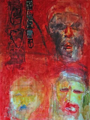 Boudewijn Korsmit: 'Red', 2010 Watercolor, Portrait. 