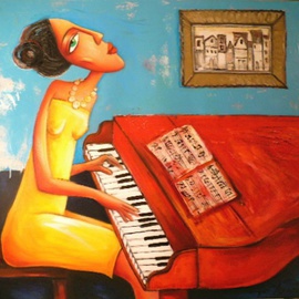 Boyko Asparuhov: 'The Piano', 2010 Oil Painting, Figurative. Artist Description:  Original artwork by Boyko Asparuhov ...