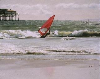 Artist: Roderick Briggs - Title: Winter Gale with Windsurfer - Medium: Oil Painting - Year: 2004