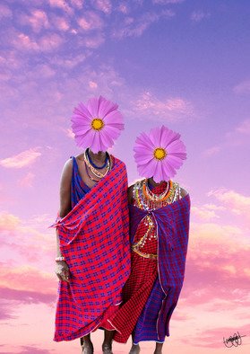 Bruce Mbugua: 'purple skies', 2022 Digital Art, Conceptual. Nothing to do but blossom and be you. ...