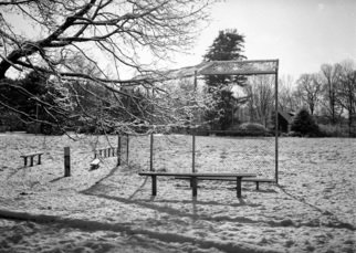 Bruce Panock: 'Winter Baseball Field 2009', 2010 Black and White Photograph, Abstract.  A beautiful winter day ...
