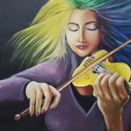 Kiran Kumar: 'Colorful Mind', 2018 Oil Painting, Music. Artist Description: Flow with colorful mind...