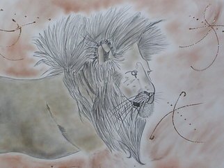 Nicole Burrell: 'Lioness', 2012 Pencil Drawing, Wildlife.  A drawing of a wildlife animal, a lion, drawn with pencil, color pencil, and some glitter added. ...