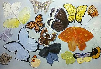Catherine Anderson: 'butterflies', 2017 , Floral. relief of butterflies and moths...