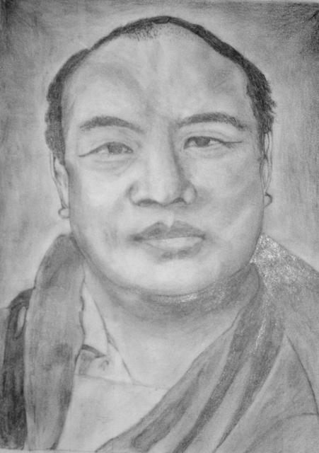 Bryan Patterson  'H H 16th Karmapa', created in 2005, Original Drawing Pencil.