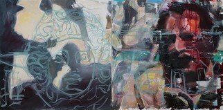 Artist: Caoimhghin Ocroidheain - Title: Media Studies Libya - Medium: Oil Painting - Year: 2015