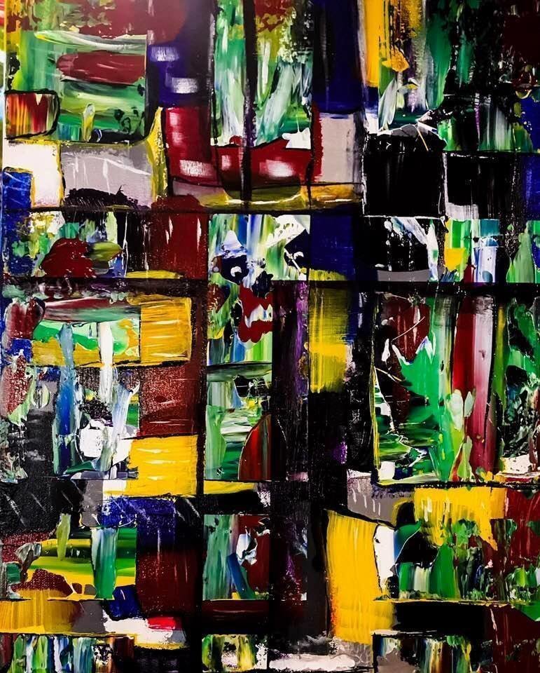 Artist: Russell Saunders - Title: windows - Medium: Acrylic Painting - Year: 2018