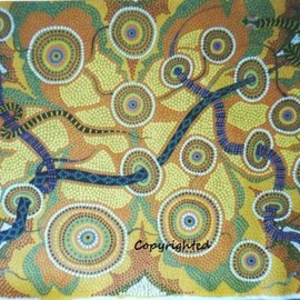Carlene Lavender Artwork Snake Dreaming, 2003 Acrylic Painting, Ethnic
