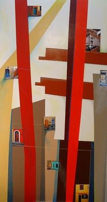 Christian Culver: 'DoorsWindows 1', 2007 Oil Painting, Abstract.  Oil on wood panel with architectural images applied. ...