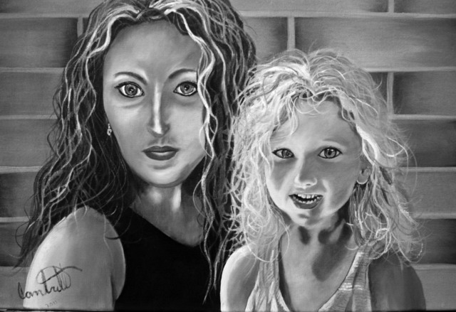 Artist Craig Cantrell. 'Jen And Little One' Artwork Image, Created in 2011, Original Painting Acrylic. #art #artist