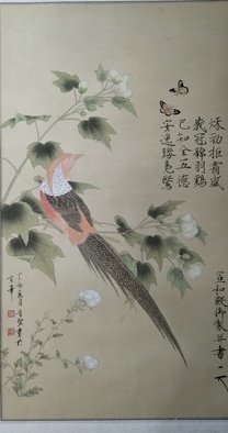 Jinxian Zhao : 'chinese painting', 2019 Ink Painting, Birds. This is meticuous , which is one of chinese painting.  key one the brush linein refere to song dynasty . ...