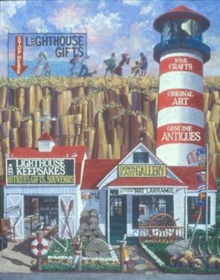 Carol Griffith: 'Lighthouse Gallery and Gifts', 1998 Oil Painting, Americana. this painting is about my love for fast vanishing 
