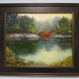 Dennis Chadra: 'Michigan Pond', 2011 Oil Painting, Seascape. Artist Description:  Michigan Pond, Seascape, Oil, Canvas, Linen,              ...