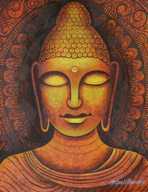 Artist: Chandru Hiremath - Title: buddha-csh0010 - Medium: Acrylic Painting - Year: 2014