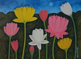 Chandru Hiremath: 'lotuscsh0021', 2016 Acrylic Painting, Floral. Lotus...
