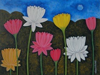 Chandru Hiremath: 'lotuscsh0023', 2016 Acrylic Painting, Floral. Lotus...