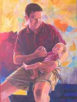 Doyle Chappell: 'Dr  Rebber and child', 2010 Acrylic Painting, Portrait.   Work by commission only, not for sale.  ...