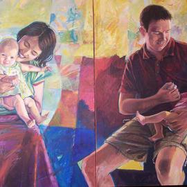 Doyle Chappell: 'Dr and Mrs David Rebber with children', 2010 Acrylic Painting, Portrait. Artist Description:     Work by commission only, not for sale.    ...