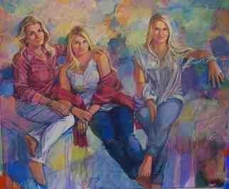 Doyle Chappell: 'Lea, Christian and Lea Lea Bender', 2014 Acrylic Painting, Portrait.        Work by commission only, not for sale.       ...