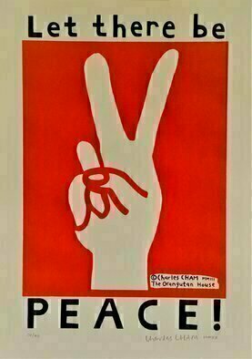 Charles Cham: 'P005 LET THERE BE PEACE', 2020 Serigraph, Life. LET THERE BE PEACESilkscreen print on HahnemA1/4hle 190gsm acid free art paper.Paper size 42cm x 29. 7cm 16. 5in x 11. 7in.Image size 36. 5cm x 24cm 14. 4in x 9. 5in.Edition 40Signed, numbered and dated in pencil.Every print comes with a Certificate ...