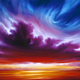 James Hill: 'In the Beginning', 2007 Oil Painting, Sky. Artist Description:          Original Oil Painting, Sunrise, Sunset, Ocean, Sky, Shoreline, Shore, Sea, Water, River, Clouds, Cloudscapes, morning, evening, red, yellow, orange, blue, green, light, power, God, Love, Energy         ...