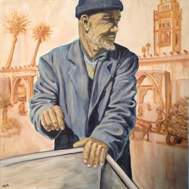 Chen Bachar  'The Fisher Man', created in 2012, Original Painting Oil.