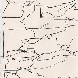 Michelle Daly: 'The Space Between 13th and Tacoma 2', 2007 Pen Drawing, Abstract Landscape. 
