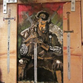 Chris Cooper: 'Ned Stark', 2013 Acrylic Painting, Fantasy. Artist Description:    Painting, on wood,            ...