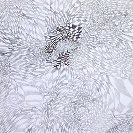 Christine Haehner Murdock: 'Beauty of Imperfection ii', 2013 Pen Drawing, Abstract. Artist Description:  What's there to be done for an artist a computer can' t do to a greater level of perfection? - imperfection. The series attempts to visualize imperfection in repetitive patterns, therefore giving it life and its own beauty and going beyond what a computer will ever be able ...