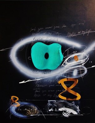 Christo Kasabov: 'APPLE OF MY EYE', 2012 Mixed Media, Abstract Figurative. acrylicand oil stick on canvas ...