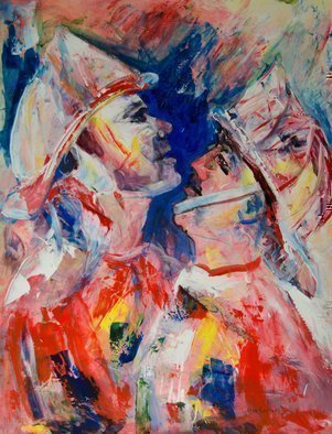 Artist: Caren Keyser - Title: Firemen - Medium: Acrylic Painting - Year: 2016