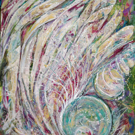 Caren Keyser: 'plants and planets one', 2020 Acrylic Painting, Expressionism. Artist Description: There are always Orbs shooting through space and some are near the earth.  Here I suggest the plants here on earth as the asteroids approach and hopefully continue to pass by us. ...