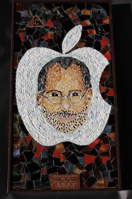 Jonathan  Cohen: 'steve jobs mosaic', 2014 Mosaic, undecided.  STEVE JOBD DURING HIS LATER YEARS THE MOSAIC IS 18 IN X 30 IN WITH PROFESSIONAL FRAME ON ITFOR SALE $490. 00 ...