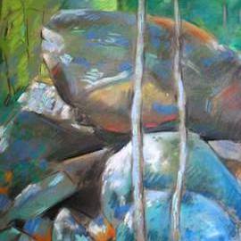 Bernard Marie Collet: 'Painted Rocks', 2007 Pastel, nature. 
