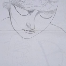 Confidence Agim: 'somebody meditating', 2023 Pencil Drawing, Life. Artist Description: Be dedicated...